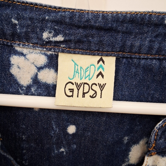 🔥Jaded Gypsy Urban Plaid Brown Jean Women's Tunic - Picture 4 of 8